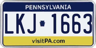 PA license plate LKJ1663