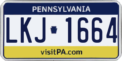 PA license plate LKJ1664