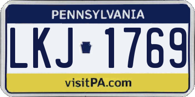 PA license plate LKJ1769