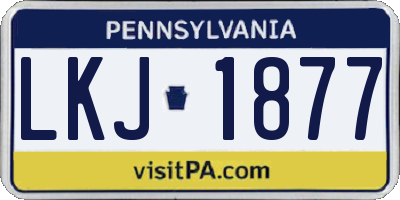 PA license plate LKJ1877
