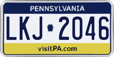PA license plate LKJ2046