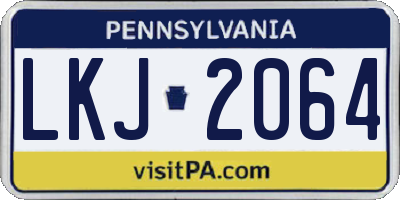 PA license plate LKJ2064