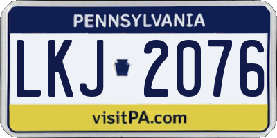 PA license plate LKJ2076