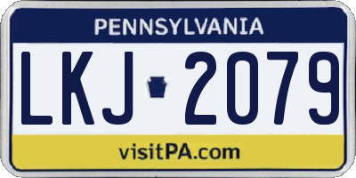 PA license plate LKJ2079