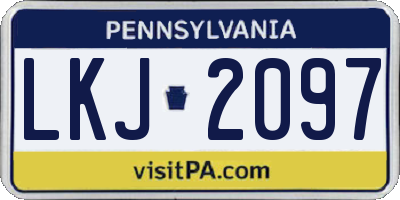 PA license plate LKJ2097