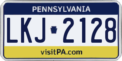 PA license plate LKJ2128