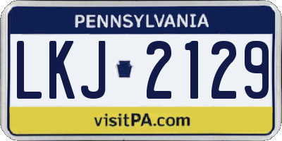 PA license plate LKJ2129