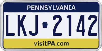 PA license plate LKJ2142