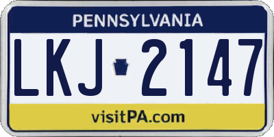 PA license plate LKJ2147