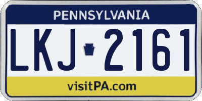 PA license plate LKJ2161