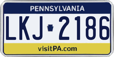 PA license plate LKJ2186