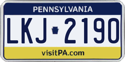 PA license plate LKJ2190