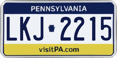PA license plate LKJ2215