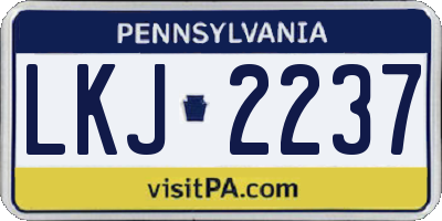 PA license plate LKJ2237