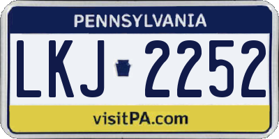 PA license plate LKJ2252