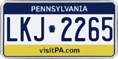 PA license plate LKJ2265