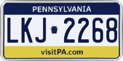PA license plate LKJ2268
