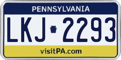 PA license plate LKJ2293