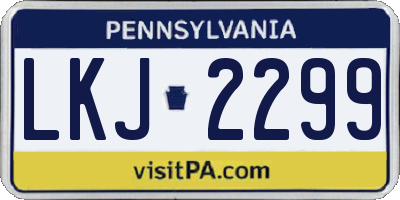 PA license plate LKJ2299