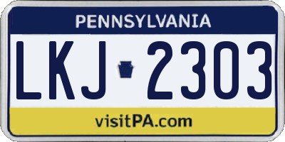 PA license plate LKJ2303