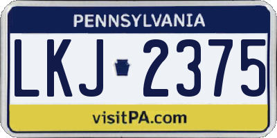 PA license plate LKJ2375