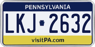PA license plate LKJ2632