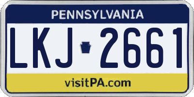 PA license plate LKJ2661