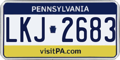 PA license plate LKJ2683