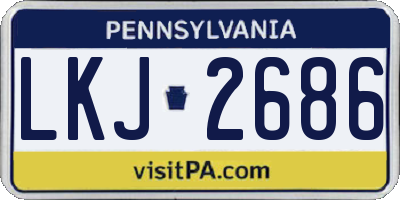 PA license plate LKJ2686