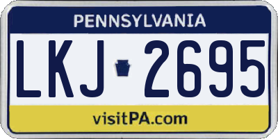 PA license plate LKJ2695