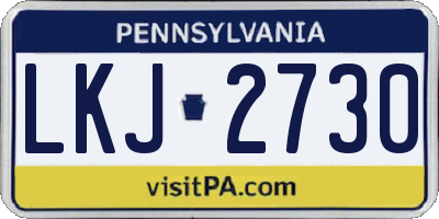 PA license plate LKJ2730