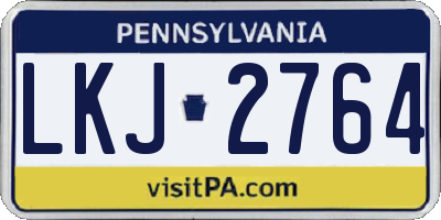 PA license plate LKJ2764