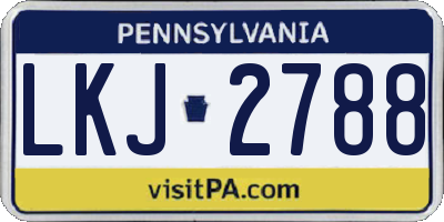 PA license plate LKJ2788