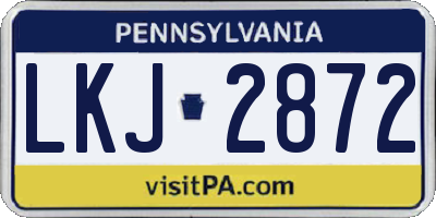 PA license plate LKJ2872