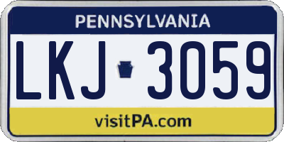 PA license plate LKJ3059