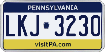PA license plate LKJ3230