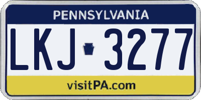 PA license plate LKJ3277