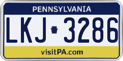 PA license plate LKJ3286