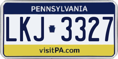 PA license plate LKJ3327