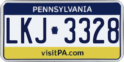 PA license plate LKJ3328