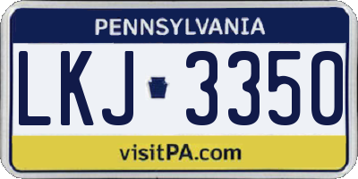 PA license plate LKJ3350