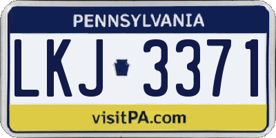 PA license plate LKJ3371