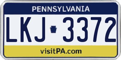 PA license plate LKJ3372