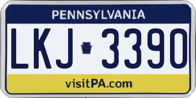 PA license plate LKJ3390