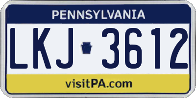 PA license plate LKJ3612