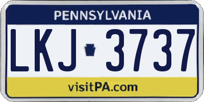 PA license plate LKJ3737