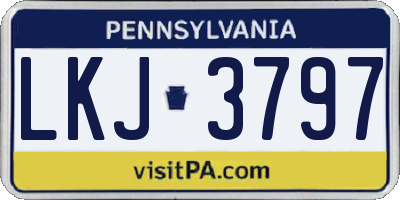 PA license plate LKJ3797