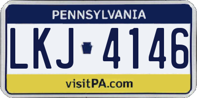PA license plate LKJ4146