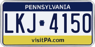 PA license plate LKJ4150