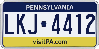PA license plate LKJ4412
